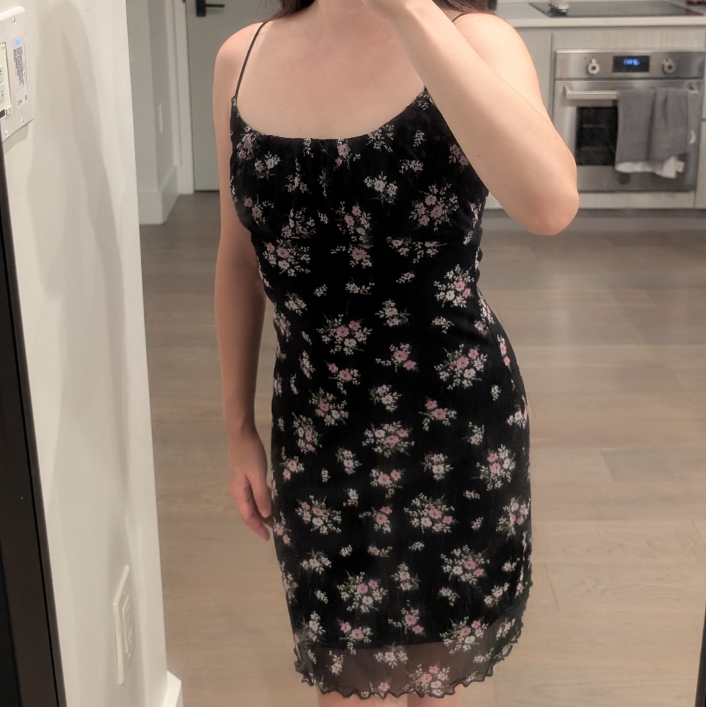 Floral Black Dress
